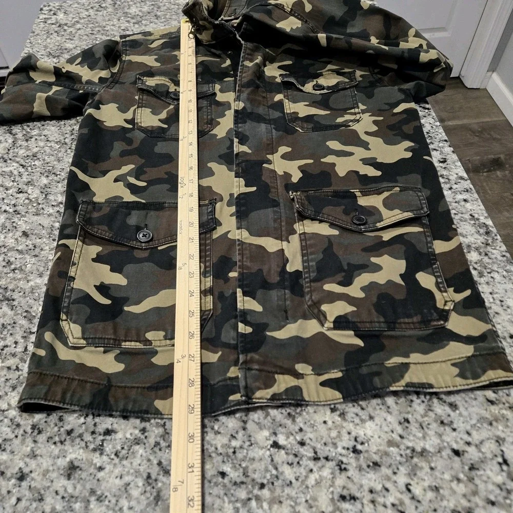 Mens George Camo Jacket With Hood Size Small Hunting, Streetwear